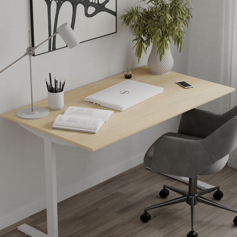 Стіл письмовий Space Ferrum-decor 750x1400x700 Білий метал ДСП Дуб Кремона Торро 16 мм (FRD-108003)