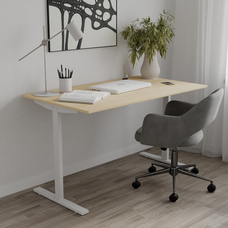 Стіл письмовий Space Ferrum-decor 750x1400x700 Білий метал ДСП Дуб Кремона Торро 16 мм (FRD-108003)