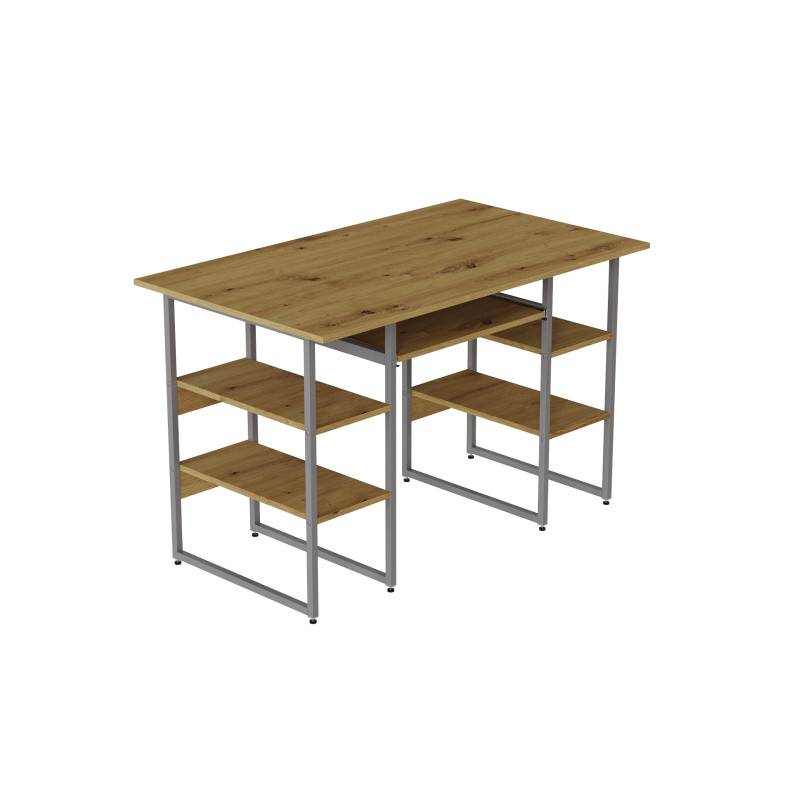 Комп'ютерний стіл Ferrum-decor Тім 75x140x60 сірий ДСП Дуб Артизан 16 мм (FRD-106953)