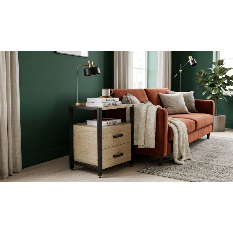 Тумба універсальна Ferrum-decor Вів'єн 2/2 50x41x40 чорний ДСП Дуб Кремона Торро 16 мм (FRD-107763)