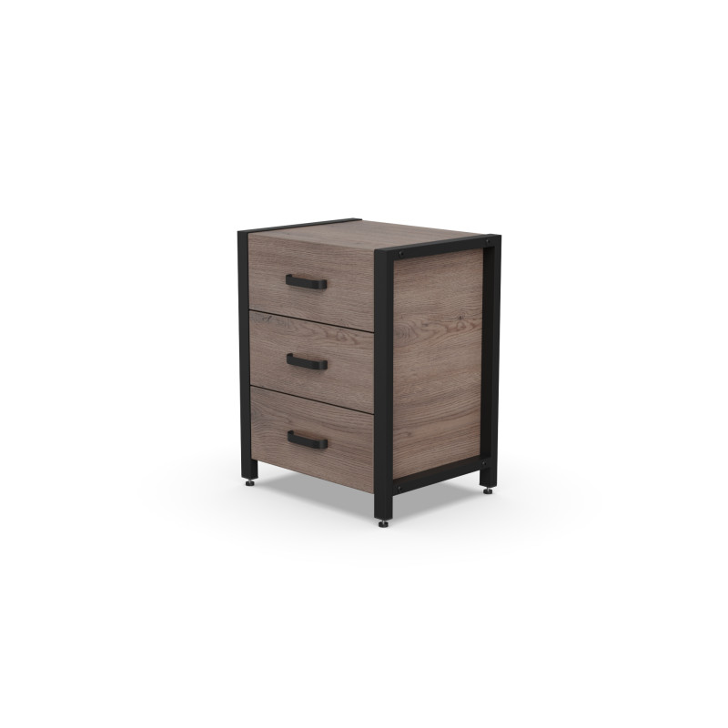 Тумба універсальна Ferrum-decor Вів'єн 3 50x41x40 чорний ДСП Дуб Кремона Канолло 16 мм (FRD-107743)