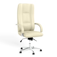 Крісло офісне поворотне Новий Стиль STAR STEEL CHROME TILT AL68 ECO-07 (Світло-бежевий) (NWS-126740)
