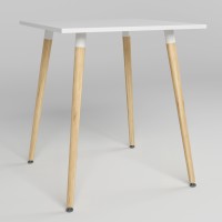 Обеденный стол Новый Стиль MODERN WOOD WHITE (19) 700х700 WHITE/Бук ЛАК 1.018 (NWS-131449)