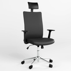 Крісло офісне поворотне Новий Стиль AIR R NET HR LUM CHROME SL CHR64 ECO-30 (Чорний) (NWS-125152)