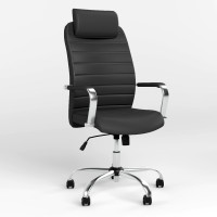 Кресло руководителя с подголовником Новый Стиль BRUNO HR (COMFORT+TILT) P ECO-30 (Черный) (NWS-125302)