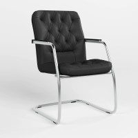 Конференционное кресло Новый Стиль CHESTER STEEL CF LB CHROME LE-A (Черный) (NWS-125593)
