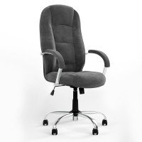 Крісло офісне поворотне Новий Стиль MODUS STEEL CHROME (COMFORT+TILT) SORO-95 (Темно-сірий) (NWS-126534)