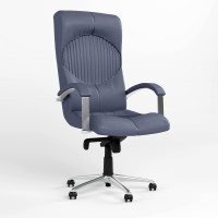 Крісло офісне поворотне Новий Стиль GERMES STEEL CHROME ECO-22 (Синій) (NWS-126045)