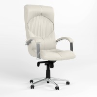 Крісло офісне поворотне Новий Стиль GERMES STEEL CHROME ECO-50 (Білий) (NWS-126065)