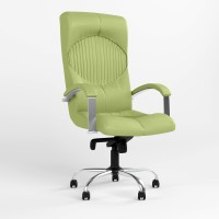 Крісло офісне поворотне Новий Стиль GERMES STEEL CHROME (COMFORT) P ECO-45 (Фісташковий) (NWS-126015)