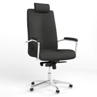 Кресло офисное поворотное Новый Стиль GRAND HR STEEL CHROME MPD AL68 CSE-14 (Черный) (NWS-126245)