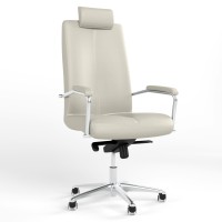 Крісло офісне поворотне Новий Стиль GRAND HR STEEL CHROME MPD AL68 ECO-50 (Білий) (NWS-126235)