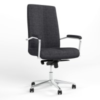 Крісло офісне поворотне Новий Стиль GRAND STEEL CHROME MPD AL68 C-38 (Антрацит) (NWS-126135)
