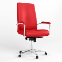 Крісло офісне поворотне Новий Стиль GRAND STEEL CHROME MPD AL68 ECO-90 (Червоний) (NWS-126175)