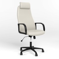 Кресло руководителя поворотное с подголовником Новый Стиль DIPLOMAT KD HR TILT PL64 ECO-50 (Белый) (NWS-125699)