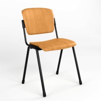Стілець офісний Новий Стиль ERA WOOD BLACK Помаранчевий M (NWS-127502)