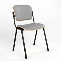Стілець офісний Новий Стиль ERA WOOD BLACK PLUS V-28 (Світло-сірий) M (NWS-127522)