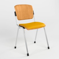 Стілець офісний Новий Стиль ERA WOOD CHROME PLUS COMBI V-26 (Жовтий) M (NWS-127542)