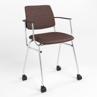 Стул офисный Новый Стиль ISIT ARM CHROME RMH (BOX-2) C-24 (Коричневый) (NWS-128052)