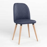 Стул обеденный Новый Стиль MILANA WOOD BLACK (BOX-1) LN ECO-22 (Синий) (NWS-128862)