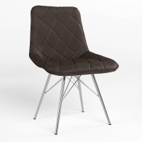 Обідній стілець Новий Стиль NICOLE 4LX CHROME (BOX-1) SQR ECO-31 (Темно-коричневий) (NWS-121664)