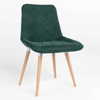 Обеденный стул Новый Стиль NICOLE WOOD ALU (BOX-1) SQR PUMA-08 (Изумрудно-зеленый) (NWS-121964)