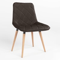 Обідній стілець Новий Стиль NICOLE WOOD BLACK (BOX-1) SQR ECO-31 (Темно-коричневий) (NWS-121974)