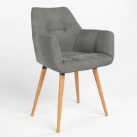 Обеденный стул Новый Стиль DASTER WOOD BLACK (BOX-1) LN БУК PUMA-03 (Светло-серый) (NWS-121257)