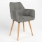 Стул на раме DASTER WOOD BLACK (BOX-1) LN БУК PUMA-03 (Светло-серый) (NWS-121257)