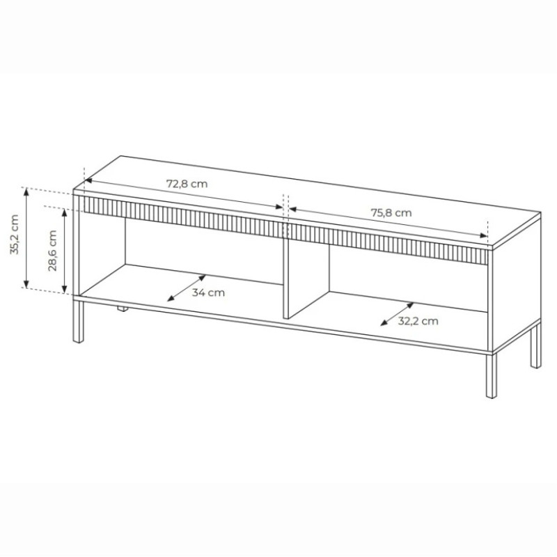 Тумба під телевізор Perfect Home Senso 2D/153 153,5х53,4х39,5 Чорний (PFH-091137)