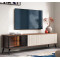 Тумба під телевізор з підсвіткою Perfect Home Vici RTV180 3D 180x50x39 Горіх/Кашемір (PFH-091295)