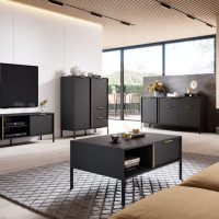 Журнальний стіл з телескопічними напрямними Perfect Home Clars 96,9х60х44,4 Антрацит (PFH-091022)