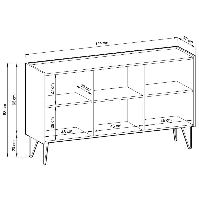Комод Perfect Home Harmony K144 144х83х37 Чорний/Чорний мармур роял (PFH-091184)