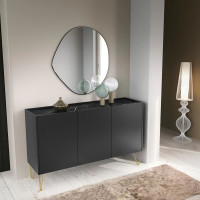 Комод Perfect Home Harmony K144 144х83х37 Чорний/Чорний мармур роял (PFH-091184)
