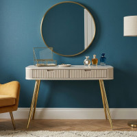 Туалетний столик з телескопічними напрямними Perfect Home Zova T103 103x80x49 см Кашемір (золоті ніжки) (PFH-091301)