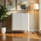 Комод високий Perfect Home Zova K103 2D 103x129x39 Білий (золоті ніжки) (PFH-091286)