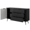 Комод з телескопічними напрямними Perfect Home Lante 1D3S/138 138,2x81,2x38 Чорний (чорні ніжки) (PFH-091117)