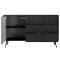 Комод з телескопічними напрямними Perfect Home Lante 1D3S/138 138,2x81,2x38 Чорний (чорні ніжки) (PFH-091117)