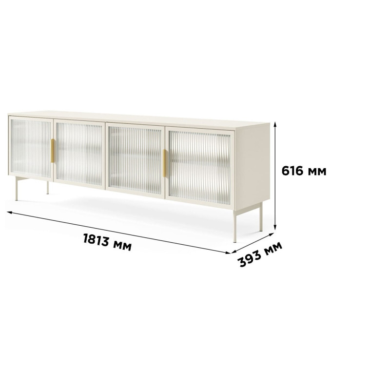 Тумба під телевізор Perfect Home Lumi 4D/181 181,3х82,6х39,3 Кашемір (PFH-091389)