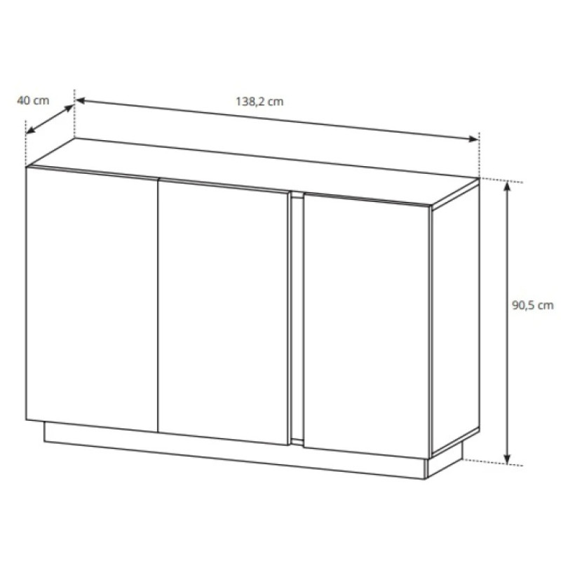 Комод Perfect Home Marco 3D/138 138,2x90,5x40 Білий/Білий глянець/ Дуб грандсон (PFH-091033)