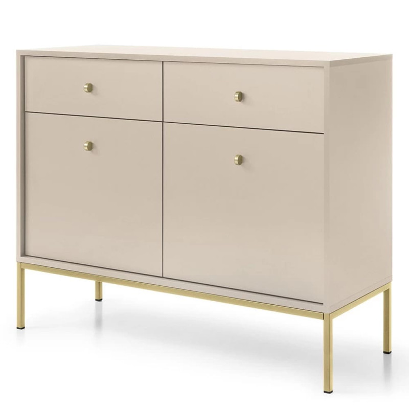 Комод Perfect Home Mono MKSZ104 2D2S 103,5x83,2x39 Беж пісочний (золоті ніжки) (PFH-091205)