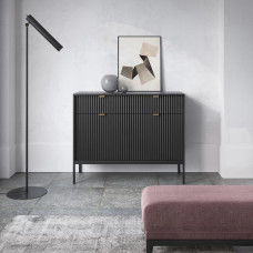 Комод з телескопічними напрямними Perfect Home Nova KSZ104 2D2S 104x63x39 Чорний (чорні ніжки) (PFH-091229)