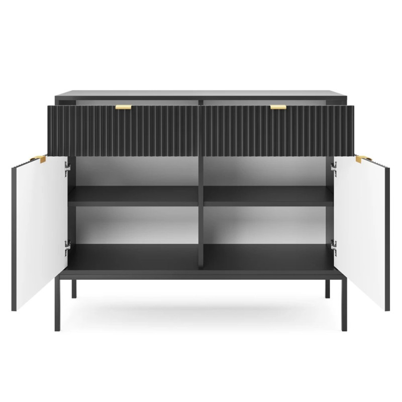 Комод з телескопічними напрямними Perfect Home Nova KSZ104 2D2S 104x63x39 Чорний (чорні ніжки) (PFH-091229)