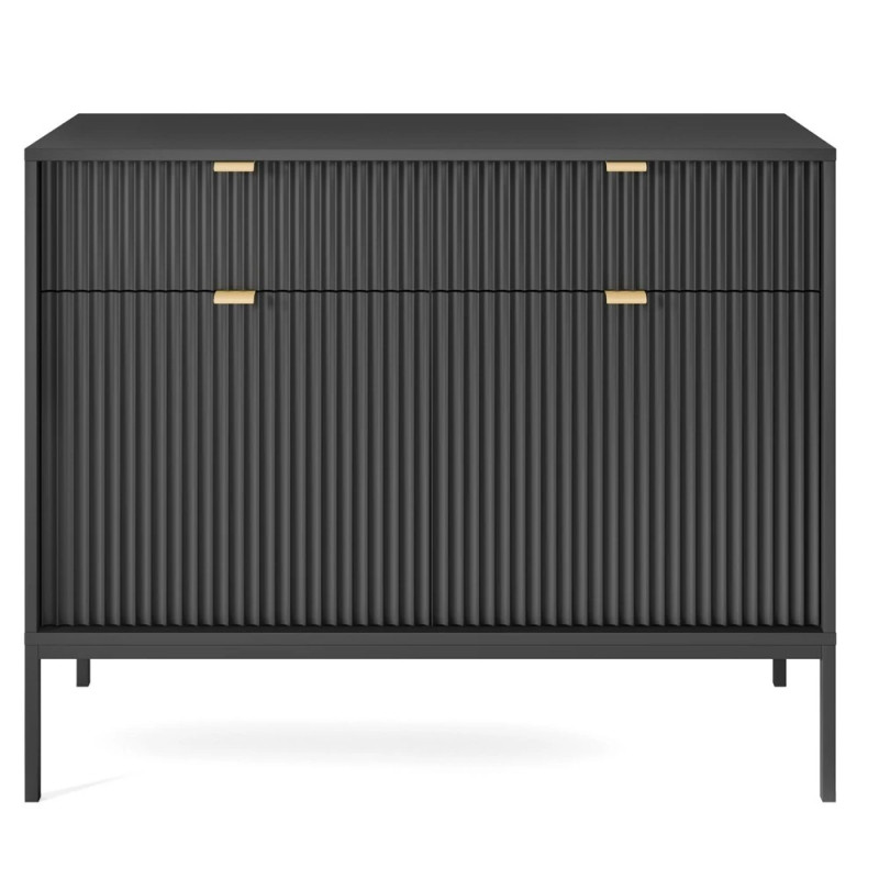Комод з телескопічними напрямними Perfect Home Nova KSZ104 2D2S 104x63x39 Чорний (чорні ніжки) (PFH-091229)