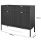 Комод з телескопічними напрямними Perfect Home Nova KSZ104 2D2S 104x63x39 Чорний (чорні ніжки) (PFH-091229)