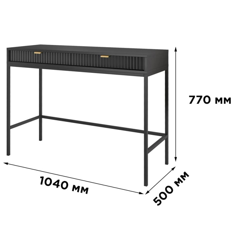 Туалетний столик з телескопічними напрямними Perfect Home Nova T104 104x77x50 см Білий (золоті ніжки) (PFH-091267)