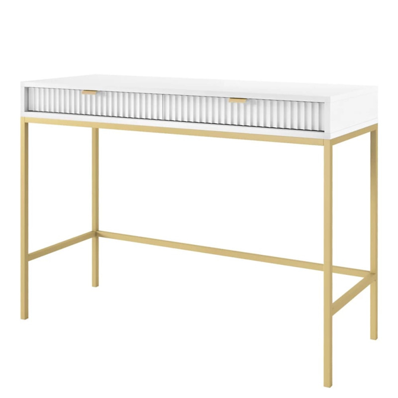 Туалетний столик з телескопічними напрямними Perfect Home Nova T104 104x77x50 см Білий (золоті ніжки) (PFH-091267)