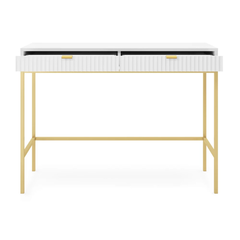 Туалетний столик з телескопічними напрямними Perfect Home Nova T104 104x77x50 см Білий (золоті ніжки) (PFH-091267)