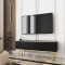 Тумба під телевізор Perfect Home Oro RTV135 MDF 2D 135х53х32 Чорний (золоті ніжки) (PFH-091332)