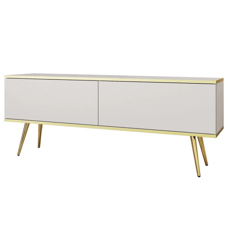 Тумба під телевізор Perfect Home Oro RTV135 2D 135х53х32 Білий (золоті ніжки) (PFH-091313)
